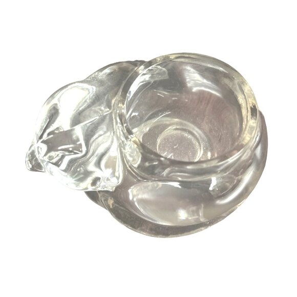 Vintage Avon Clear Glass Cat Shaped Candle Holder/Votive - Picture 2 of 8